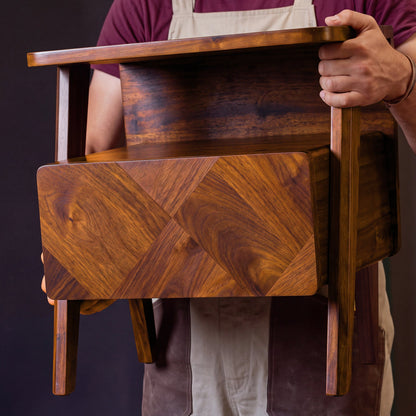 Rum Solid Wood Nightstand