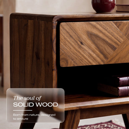 Laden Handcrafted Solid Wood Nightstand