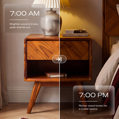 Laden Handcrafted Solid Wood Nightstand