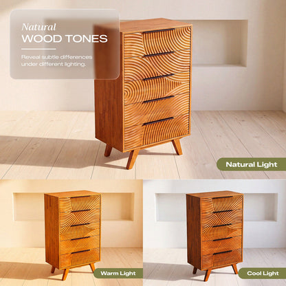 Harmony Solid Wood Dresser with 5 Drawers