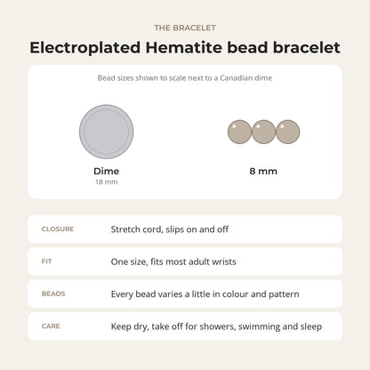 Hematite Electroplated Bead Bracelet (Enhanced)
