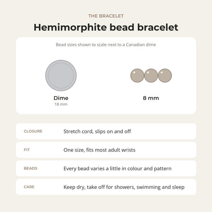 Hemimorphite Round Bracelet - 8mm