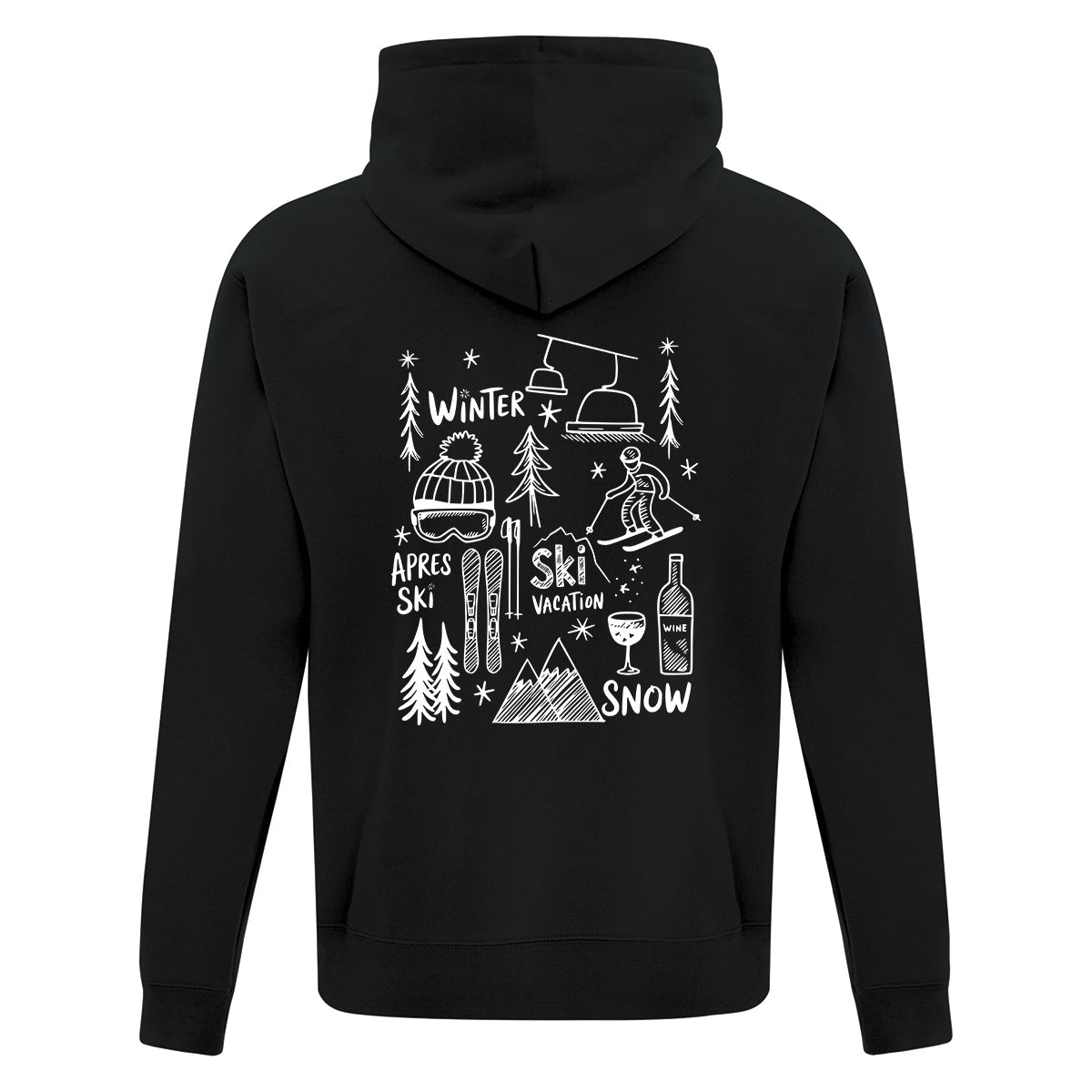 Hoodie Ski Doodles imprimé