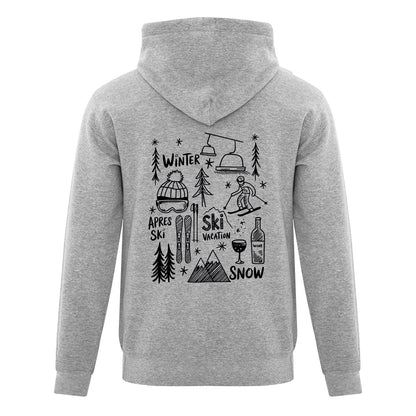 Hoodie Ski Doodles imprimé