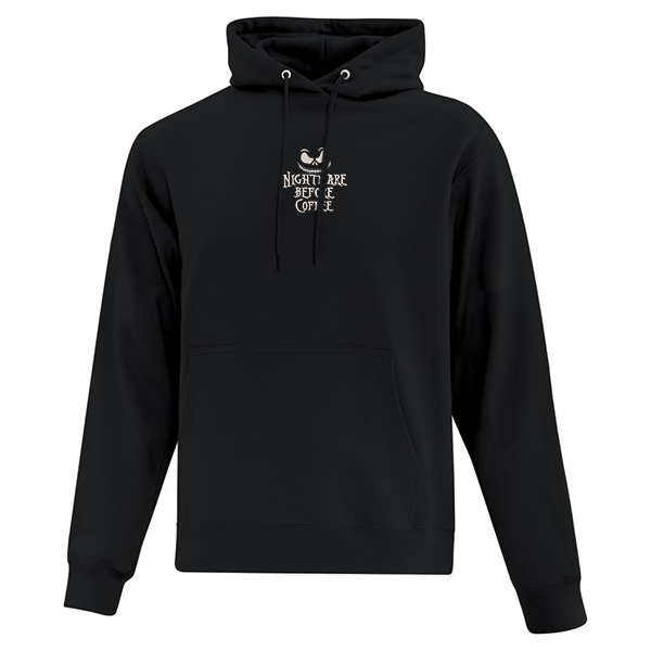 Hoodie "Nightmare Before Coffee" brodé