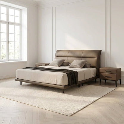 Hudson Genuine Leather Bed