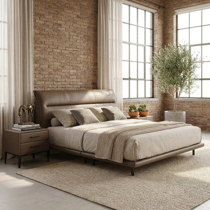 Hudson Genuine Leather Bed