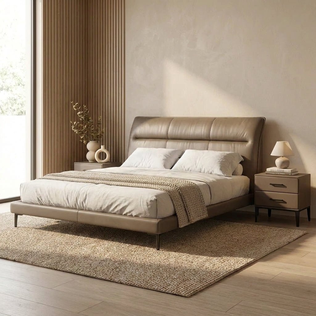 Hudson Genuine Leather Bed