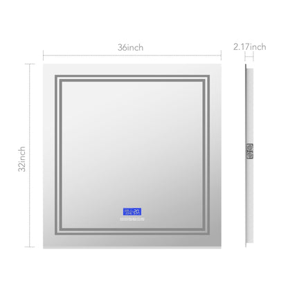 30" / 36" LED Bathroom Mirror with Bluetooth Speaker, iHome Style