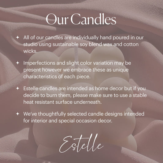 Small Ribbed Hourglass Pillar Candle: Sculptural Soy Wax Candle