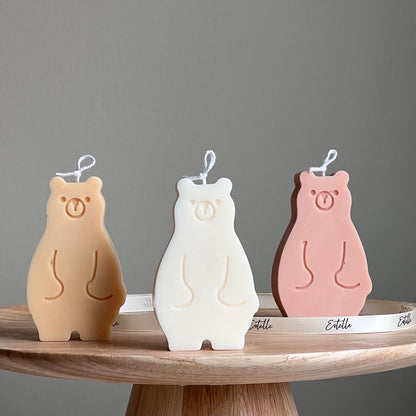 Handgemachte Sojawachs Kerze Teddybär: Geschenk zur Kinderzimmer Deko
