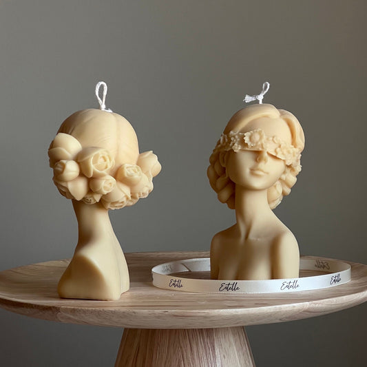 Handmade Blinded Lady Soy Wax Candle | Torso Female Candle