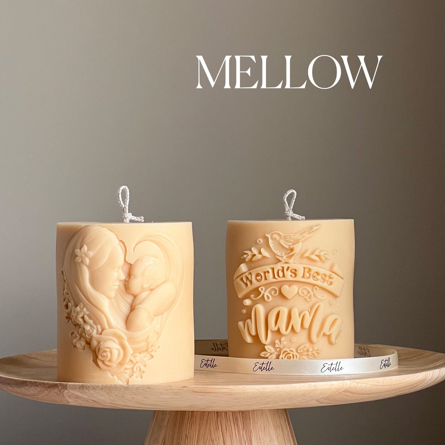 Mama Soy Wax Candle | Sculptural Vegan Pillar Candle