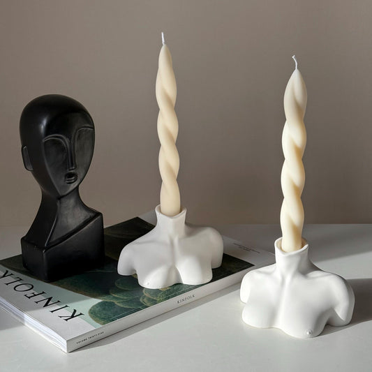 Büste Kerzenhalter: Minimalistische Wohndeko aus Jesmonite