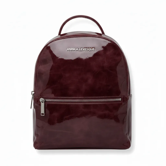 Sac à dos en Cuir rouge bordeaux foncé patin souple | Eve
