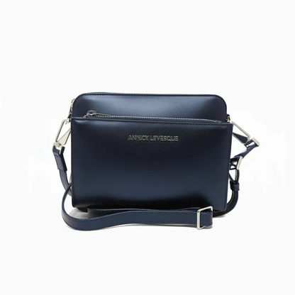 Petit Sac bandoulière avec porte carte détachable bleu marine | Kennedi