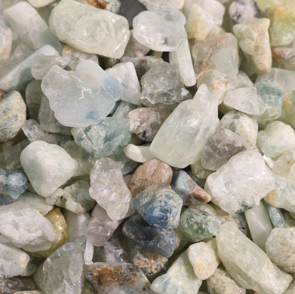 Aquamarine B Tumbled Stones - Semi Polished