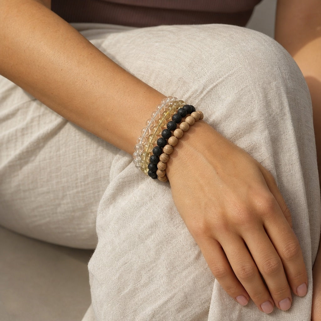 Lemon Quartz Round Bracelet - 8mm