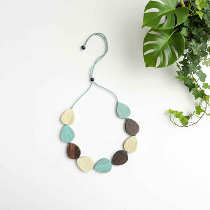 Wooden Tear Drop Necklace