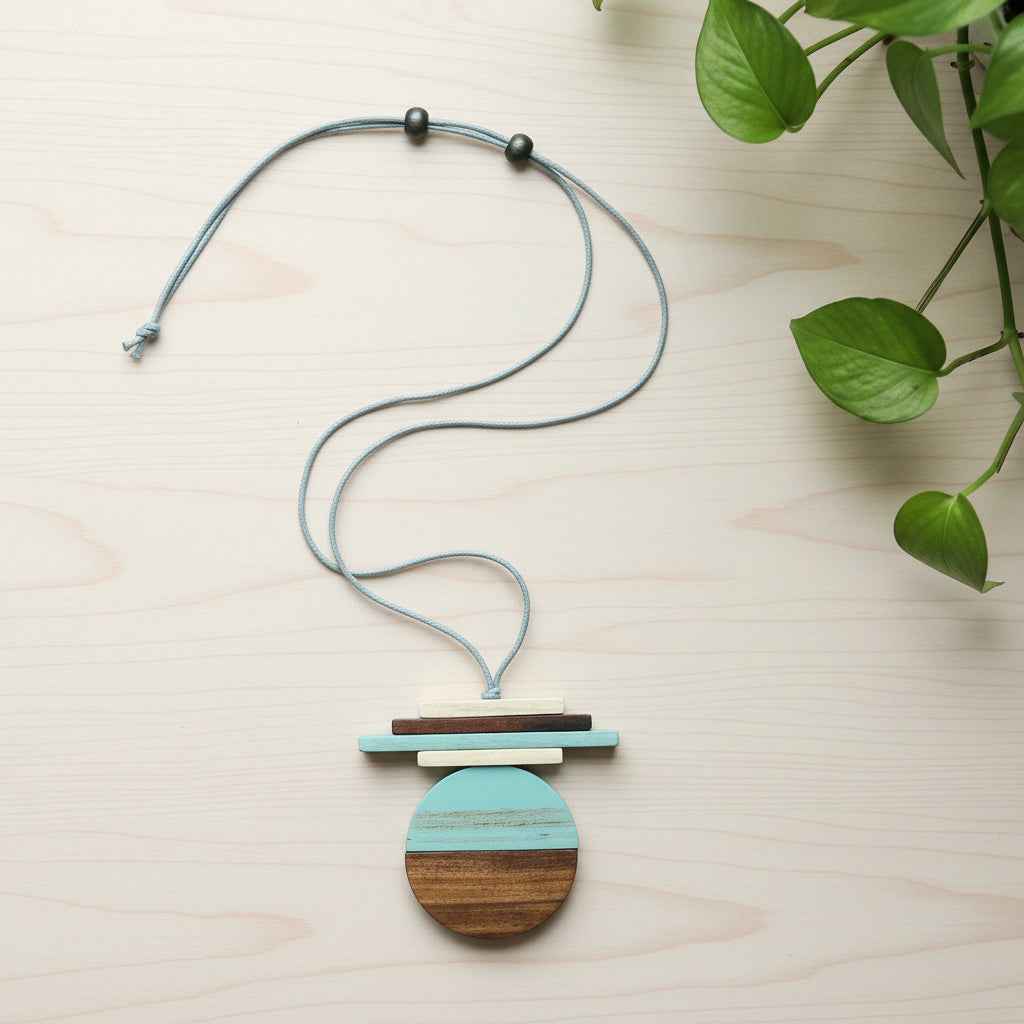 Wooden Geometric Shape Necklace