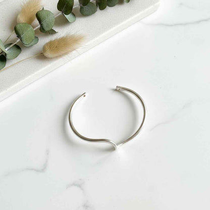 Silver Plate Wave Bangle