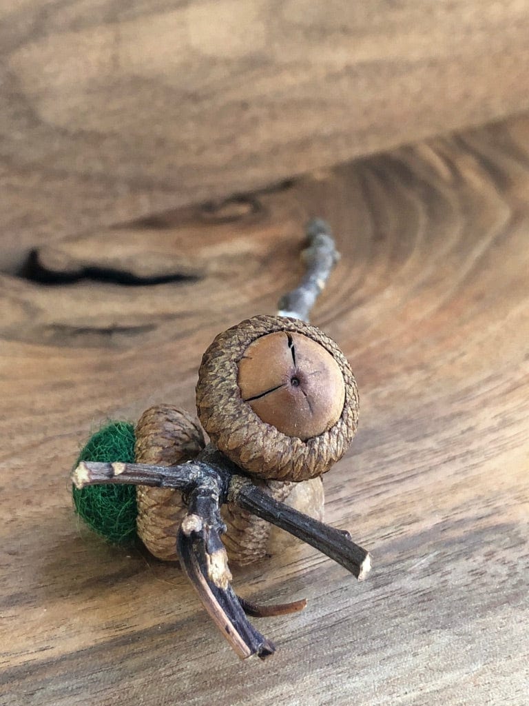 Acorn Stem | Felted | Dark Green