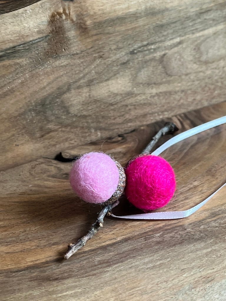 Acorn Stem | Felted | Shades of Pink
