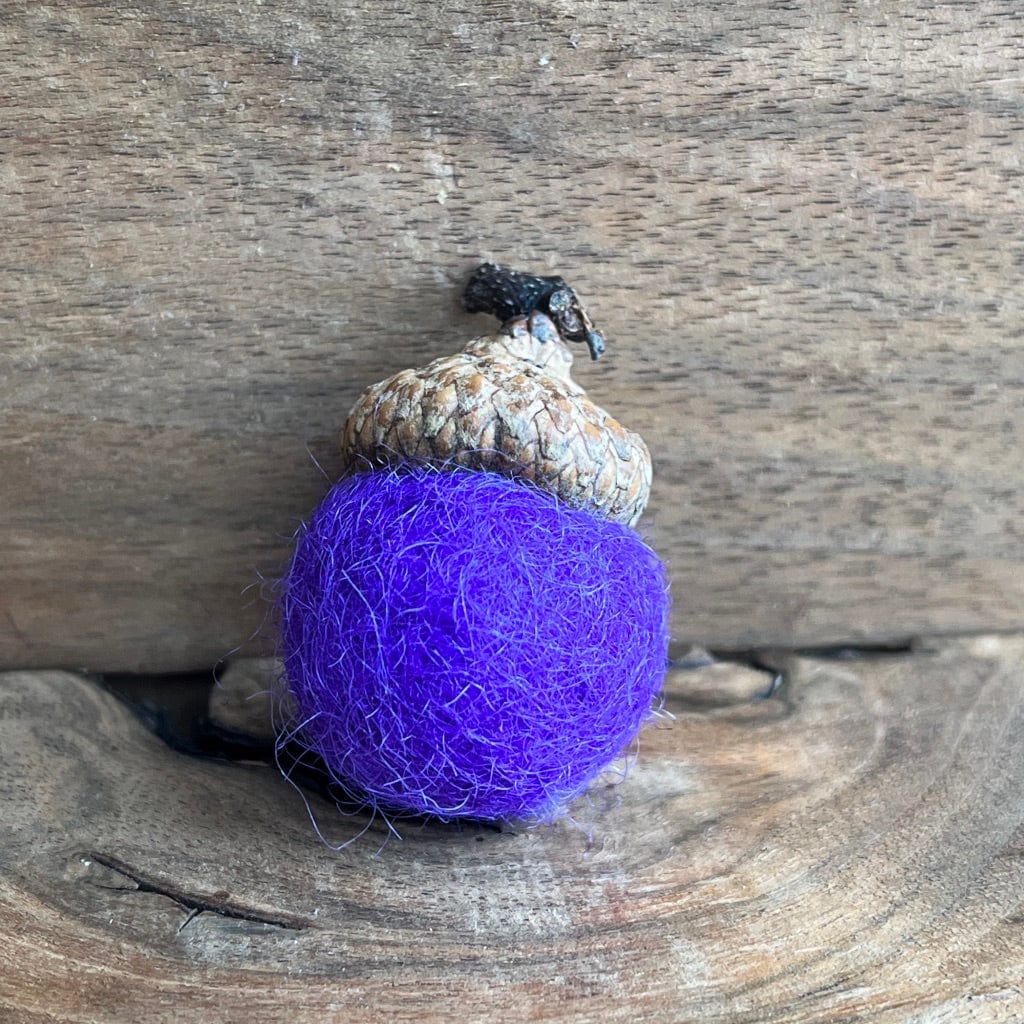 Purple Acorn Magnet | Felted Essential Oil Diffuser