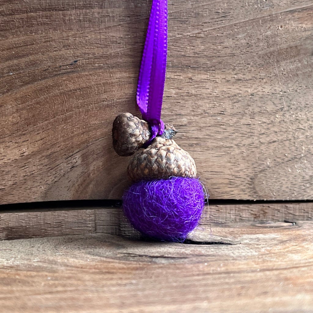 Tiny Felted Acorn | Purple Baby | Aromatherapy Diffuser