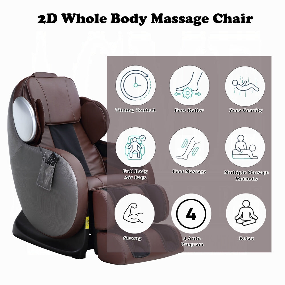Maalish Power Recliner w/Lift, Heating & Massage - Chocolate