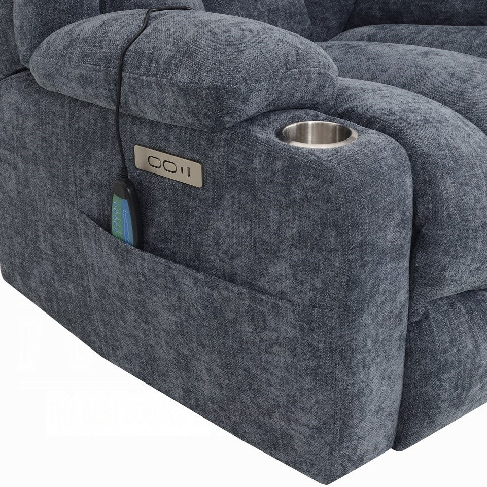 Krabi Power Recliner w/Lift, Heating & Massage - Blue
