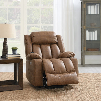 Krabi Power Recliner w/Lift, Heating & Massage - Brown