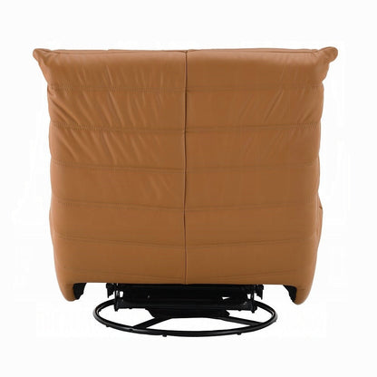 Brasov Swivel Faux Leather Recliner Accent Chair - Burnt Orange