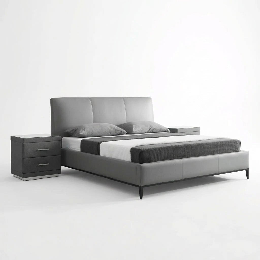 Melbourne Grey Leather Bed