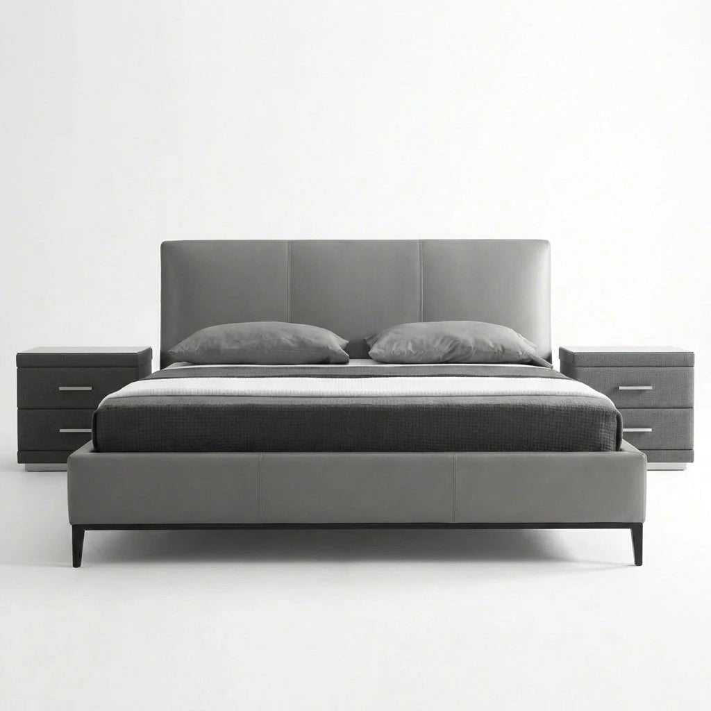 Melbourne Grey Leather Bed