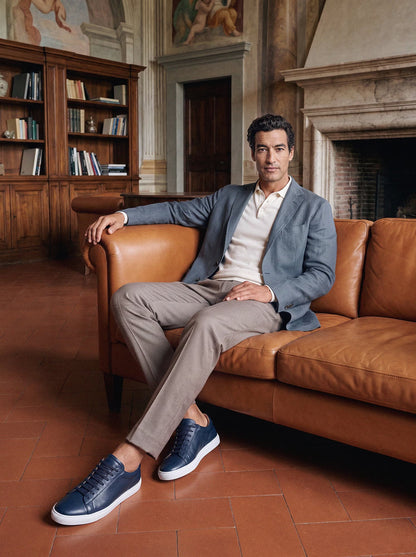 Royal Blue Calfskin Città Sneaker