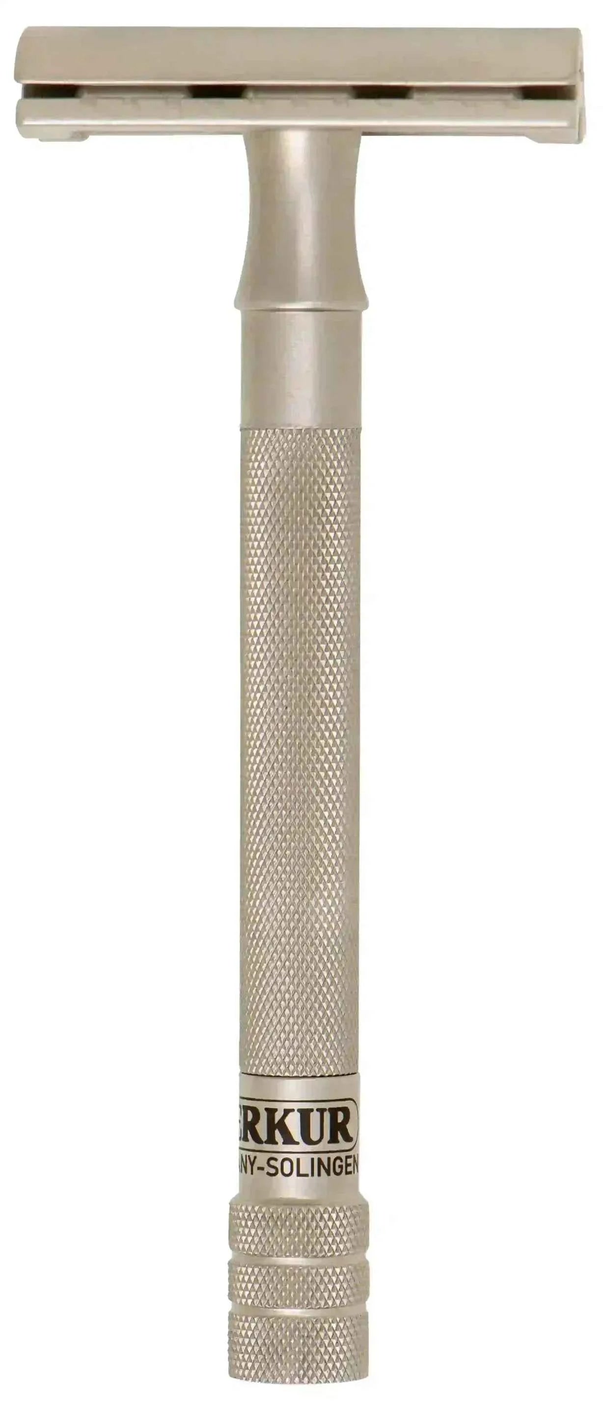 Merkur 23-INOX 3-Piece DE Safety Razor, Closed Comb, Extra Long Handle, Stainless Steel
