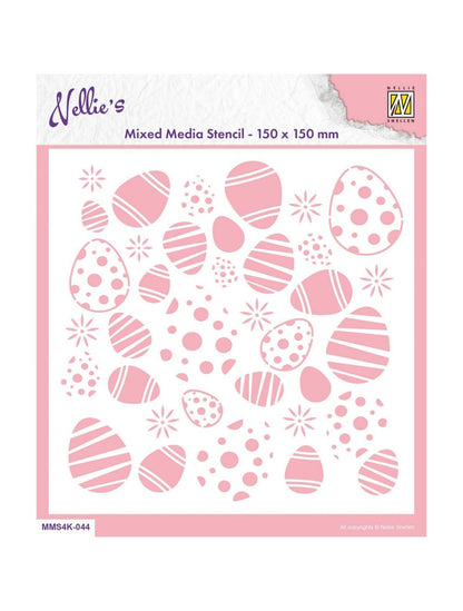 Nellie Snellen • Stencil 15x15cm Easter Eggs Background