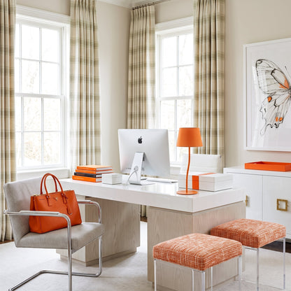 NICOLA Orange Mid-Century Modern Table Lamp for Bedroom & Living Room