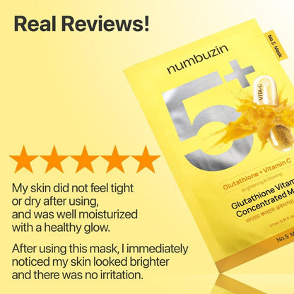 Numbuzin No.5+ Glutathione Vitamin Concentrated Mask 27ml
