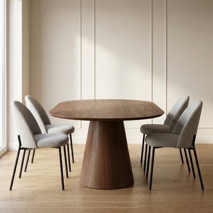 Orla Oval Dining Table Walnut Brown