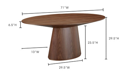 Orla Oval Dining Table Walnut Brown