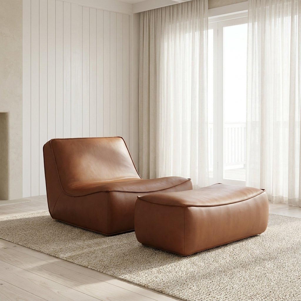 P02 Einzelsessel und Ottoman-Set