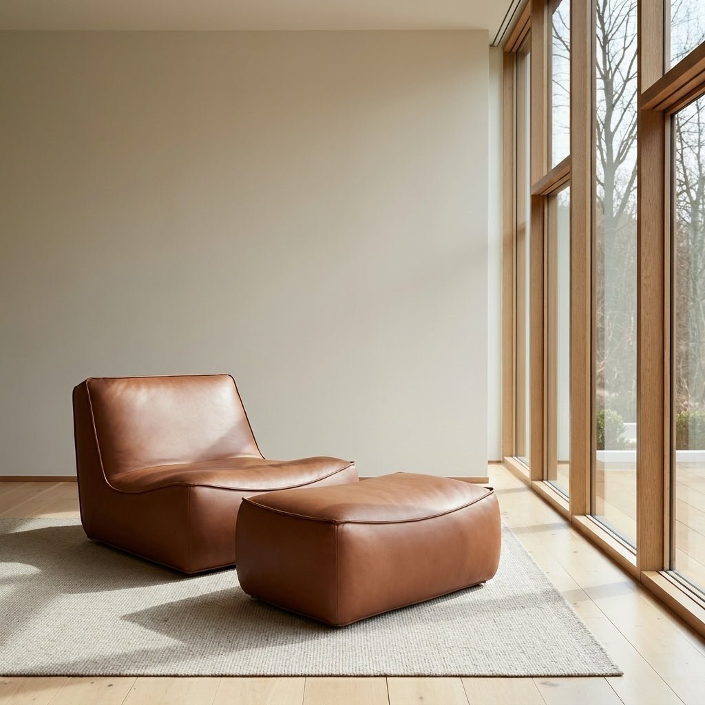 P02 Einzelsessel und Ottoman-Set