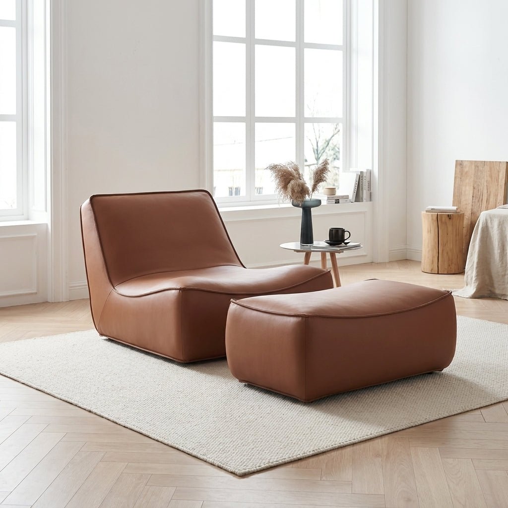 P02 Einzelsessel und Ottoman-Set