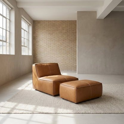 P02 Einzelsessel und Ottoman-Set