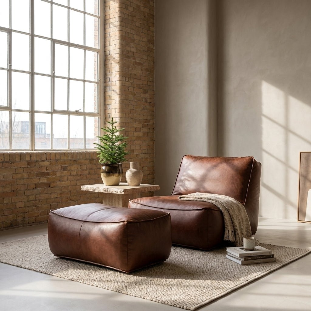 P02 Einzelsessel und Ottoman-Set