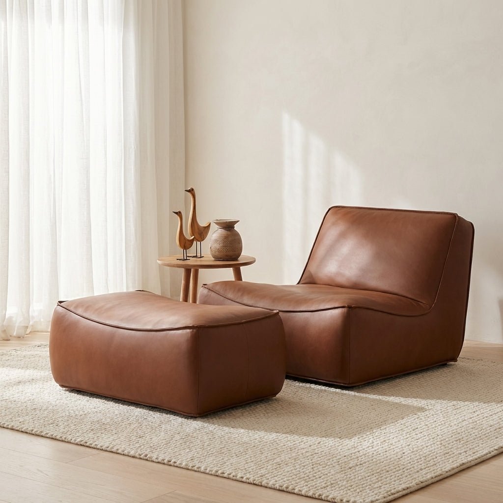P02 Einzelsessel und Ottoman-Set