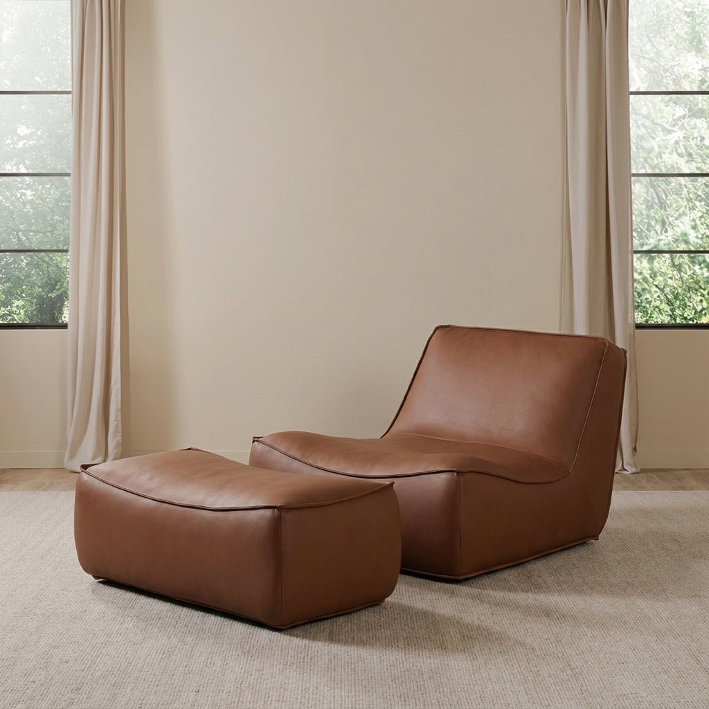 P02 Einzelsessel und Ottoman-Set