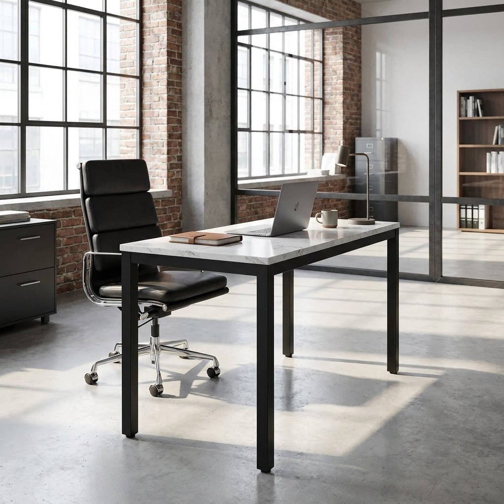Pemberton Marble Mini Desk White
